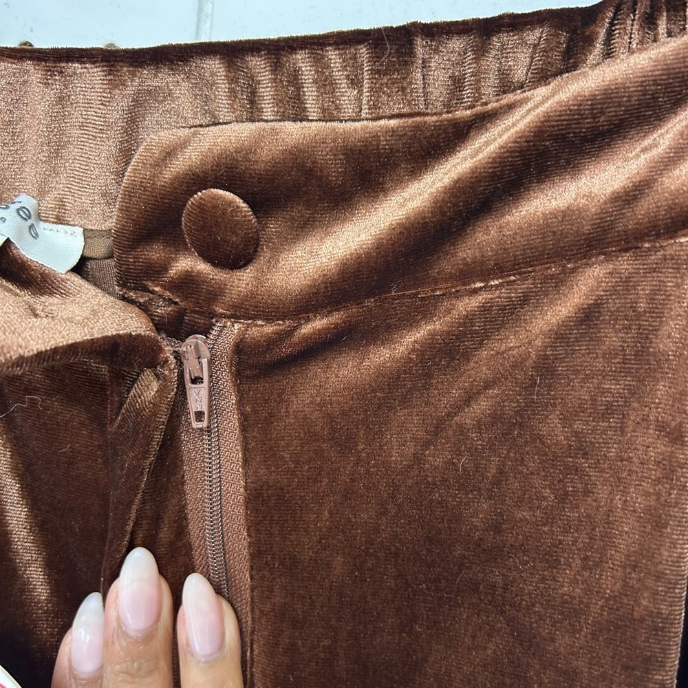 Umgee Chocolate Velvet Wide-Leg Pants - Picture 6 of 8